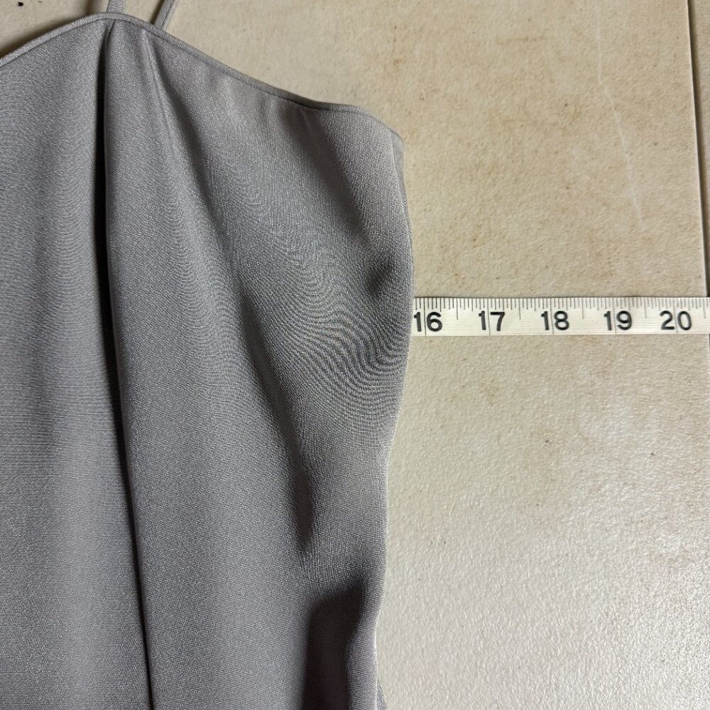 Karen Lawrence by Matthew Formal Dress w/ slit & Jacket Set | Silver Brocade - Picture 12 of 15